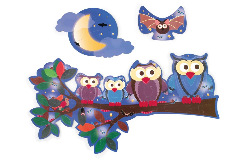 Puzzle enfant jour/nuit double face hibou