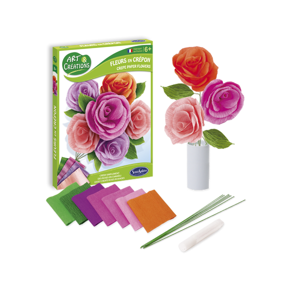 Fleurs en Crépon Roses