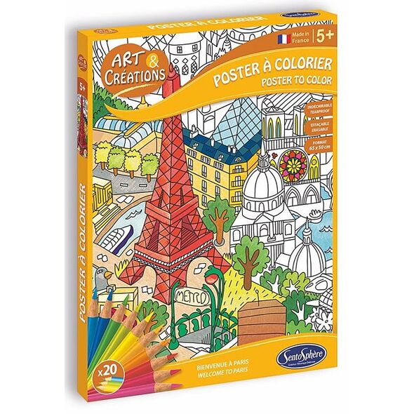 Poster à colorier Paris