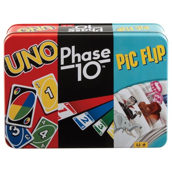 UNO + Phase 10 + Pic Flip (Coffret Jeux de Cartes)