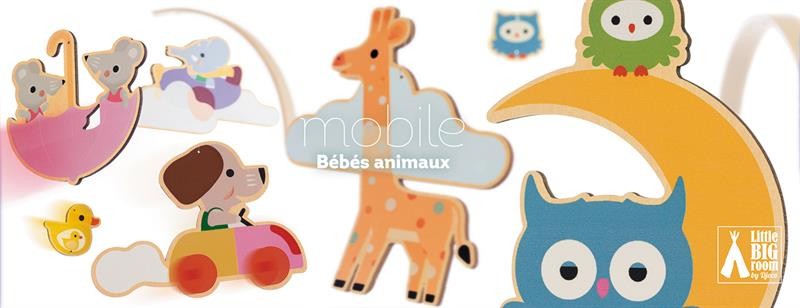 Mobiles en bois Bébés animau