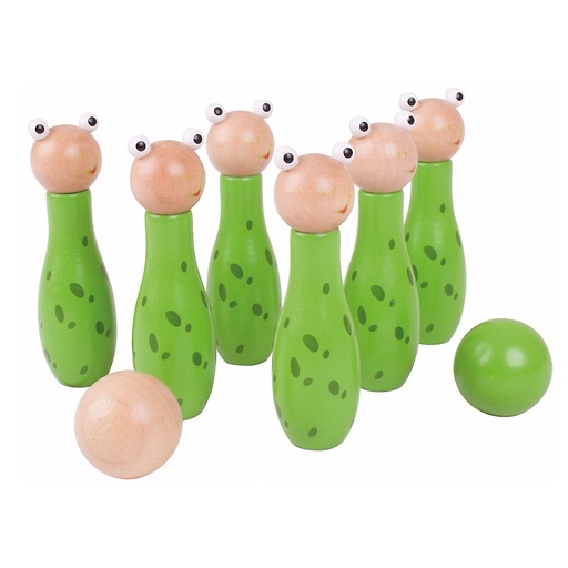 Jeu de quilles grenouilles en bois