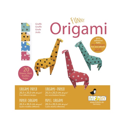 [38.11338 - n'existe plus] Origami Girafes rigolotes 20 x 20 cm