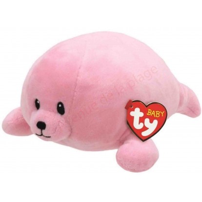 Peluche Baby Ty Doodles le phoque rose 24 cm