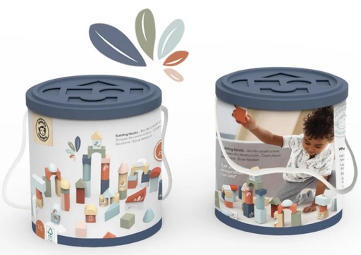 [691009] Cubes en bois avec jeu d'assemblage 50 pcs