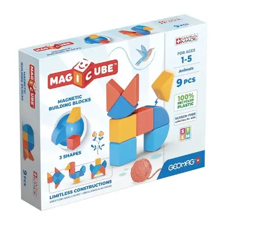 [8400208] Magicube Shapes GREEN line Animals 9 pcs