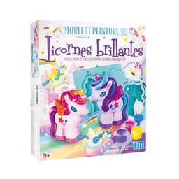 [124770] Moule et peinture 3D licornes 